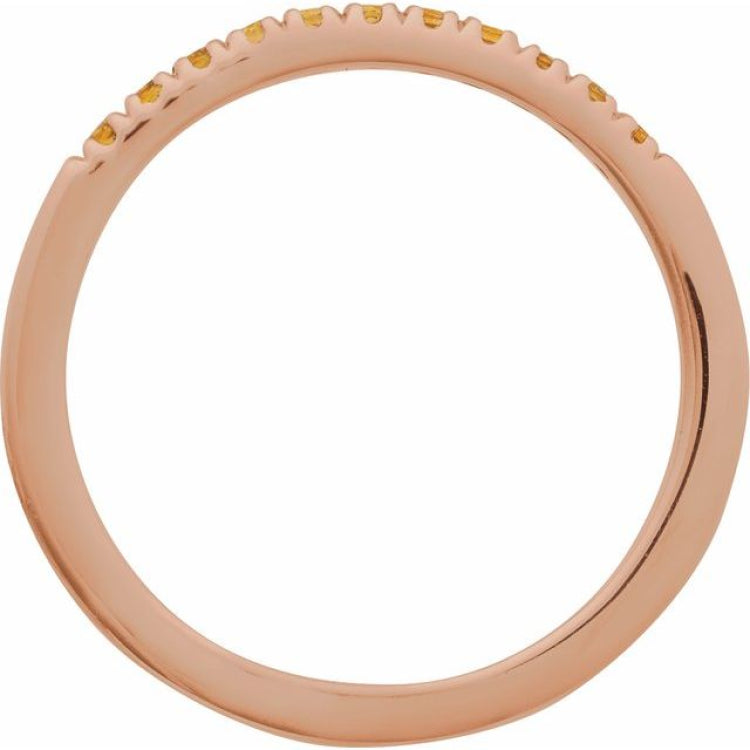 14K Rose Gold Natural Citrine Stackable Ring