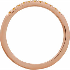 14K Rose Gold Natural Citrine Stackable Ring
