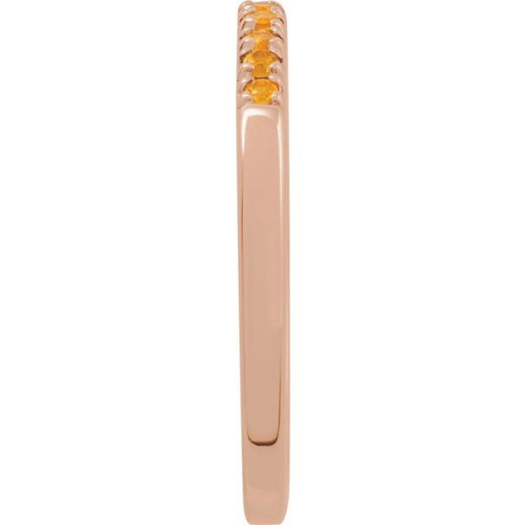 14K Rose Gold Natural Citrine Stackable Ring