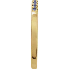 14K Yellow Gold Natural Alexandrite Stackable Ring