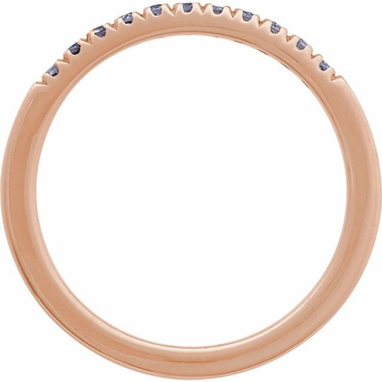 14K Rose Gold Natural Alexandrite Stackable Ring