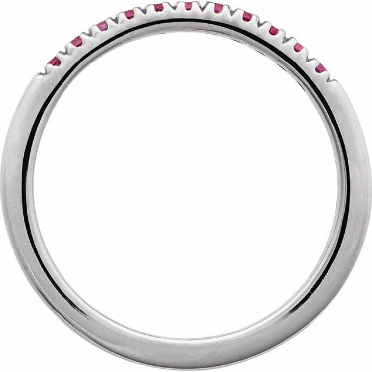 14K White Gold Lab-Grown Ruby Stackable Ring
