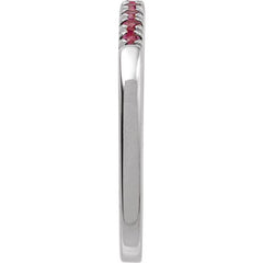 14K White Gold Lab-Grown Ruby Stackable Ring