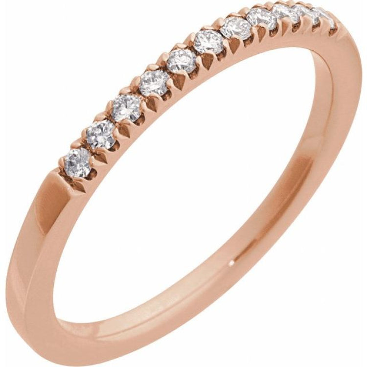 14K Rose Gold 1/6 CTW Lab-Grown Diamond Stackable Ring