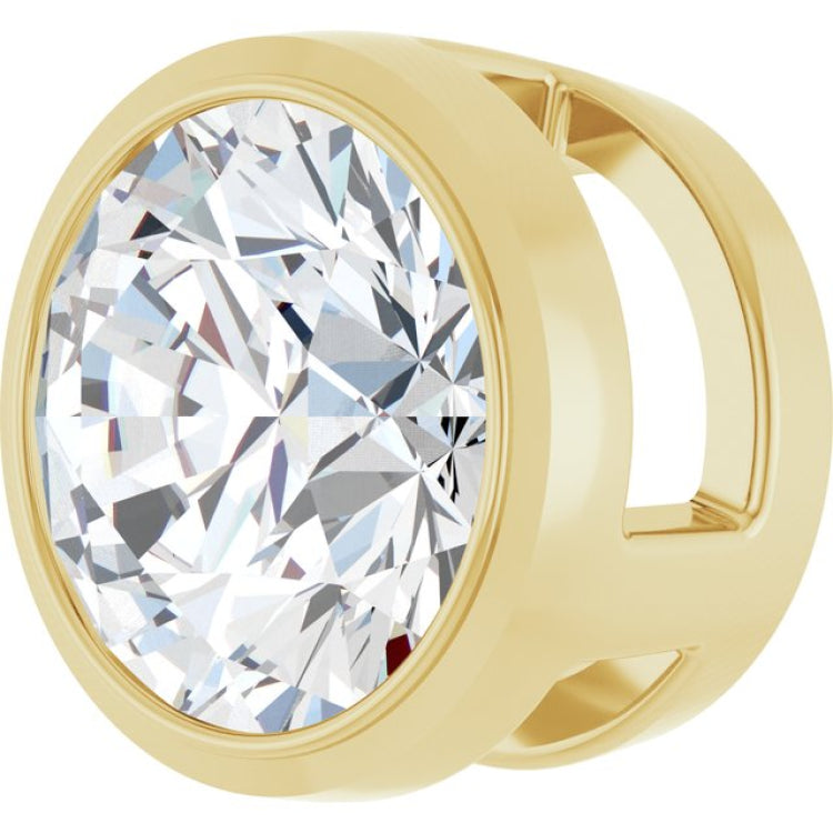 14K Yellow Gold 3/4 CT Natural Diamond Slide Pendant