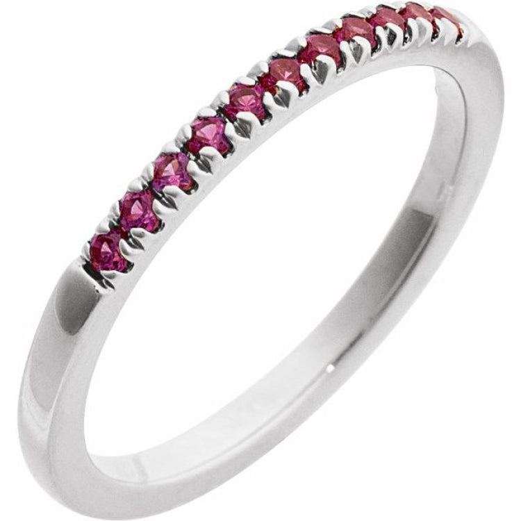 Sterling Silver Lab-Grown Ruby Stackable Ring