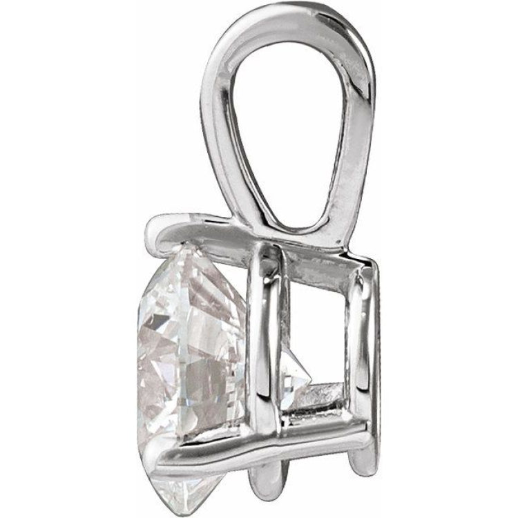 14K White Gold Lab-Grown Moissanite Pendant