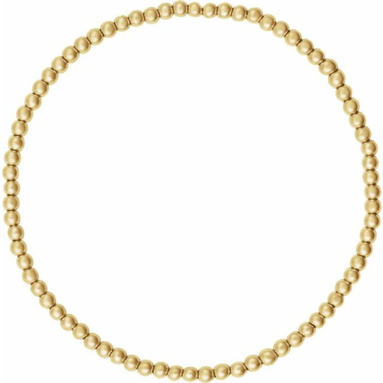 14K Yellow Gold-Filled 2.5 mm Elastic Bead 6 1/2" Bracelet