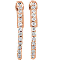 14K Rose Gold 1/2 CTW Lab-Grown Diamond Inside-Outside 19 mm Hinged Hoop Earrings