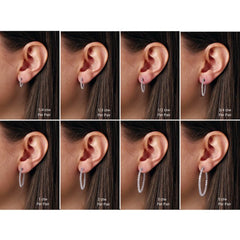 14K White Gold 3/4 CTW Lab-Grown Diamond Inside-Outside 23 mm Hinged Hoop Earrings