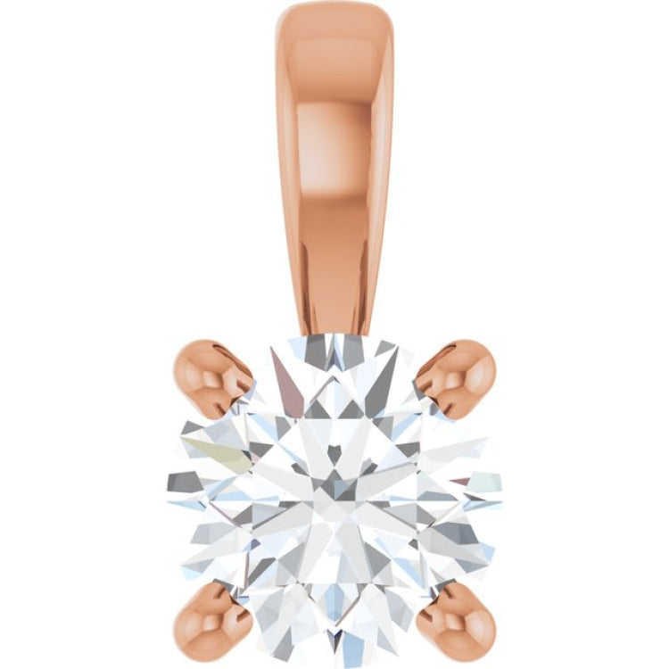 14K Rose Gold 1/4 CT Natural Diamond Pendant