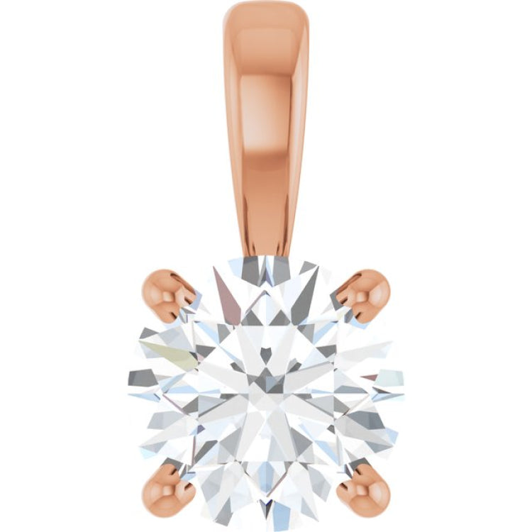 14K Rose Gold 1/2 CT Natural Diamond Pendant