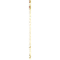 14K Yellow Gold Lab-Grown Ruby Bezel-Set 3-Stone 6 1/2-7 1/2" Bracelet
