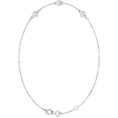 14K White Gold Natural White Sapphire Bezel-Set 3-Stone 6 1/2-7 1/2" Bracelet