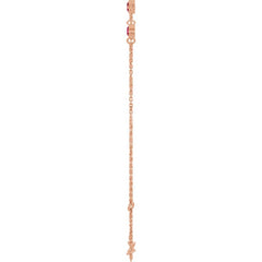 14K Rose Gold Lab-Grown Ruby Bezel-Set Three-Stone 6 1/2-7 1/2" Bracelet