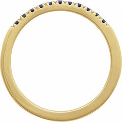 14K Yellow Gold Natural Blue Sapphire Stackable Ring