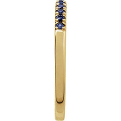 14K Yellow Gold Natural Blue Sapphire Stackable Ring