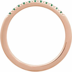 14K Rose Gold Natural Emerald Stackable Ring