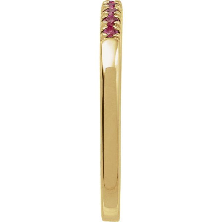 14K Yellow Gold Natural Ruby Stackable Ring