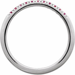 14K White Gold Natural Ruby Stackable Ring