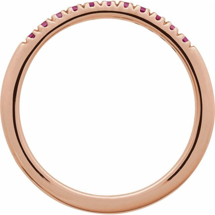14K Rose Gold Natural Ruby Stackable Ring