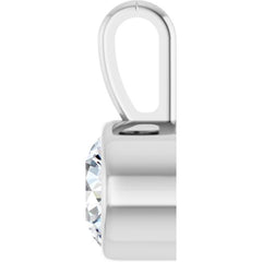 Platinum 1/3 CT Natural Diamond Bezel-Set Solitaire Pendant