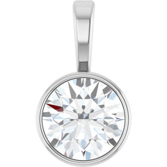 Sterling Silver 5/8 CT Lab-Grown Diamond Bezel-Set Solitaire Pendant