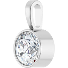 Sterling Silver 5/8 CT Lab-Grown Diamond Bezel-Set Solitaire Pendant