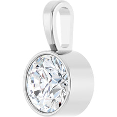 Sterling Silver 9/10 CT Lab-Grown Diamond Bezel-Set Solitaire Pendant