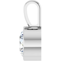 Platinum 9/10 CT Lab-Grown Diamond Bezel-Set Solitaire Pendant