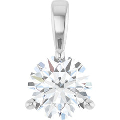 14K White Gold 3/4 CTW Natural Diamond Pendant