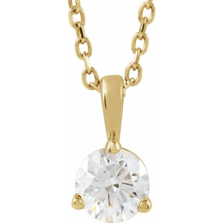 14K Yellow Gold 1/3 CTW Lab-Grown Diamond 18" Necklace