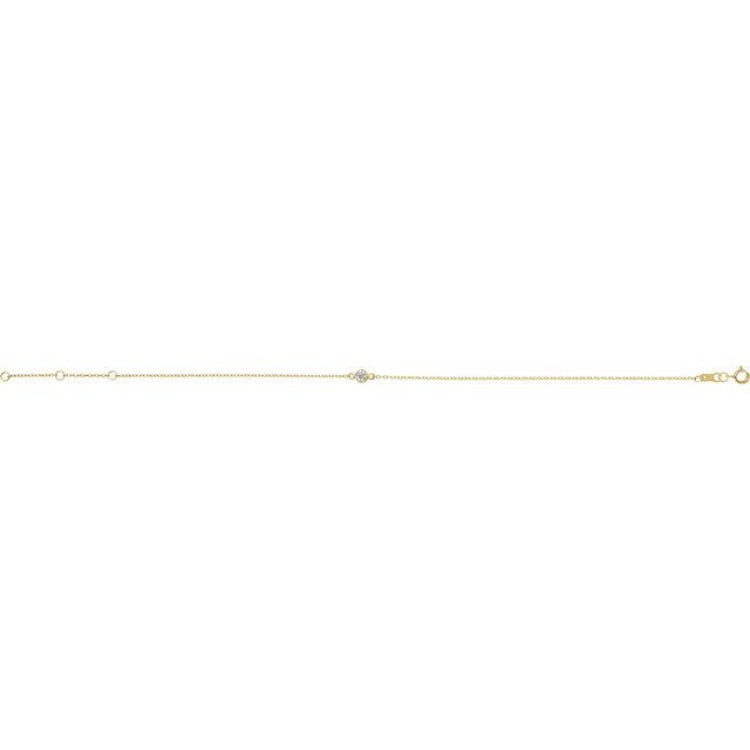 14K Yellow Gold Lab-Grown Diamond 6 1/2-7 1/2" Bracelet