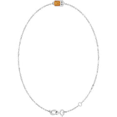 14K White Gold Natural Citrine 6 1/2-7 1/2" Bracelet