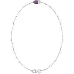 14K White Gold Lab-Grown Alexandrite 6 1/2-7 1/2" Bracelet
