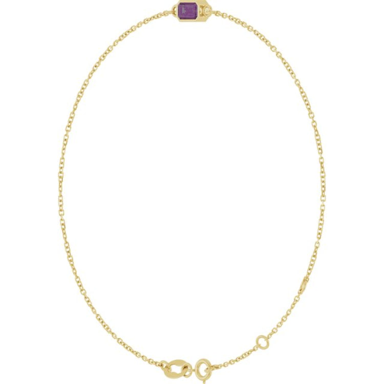 14K Yellow Gold Lab-Grown Alexandrite 6 1/2-7 1/2" Bracelet