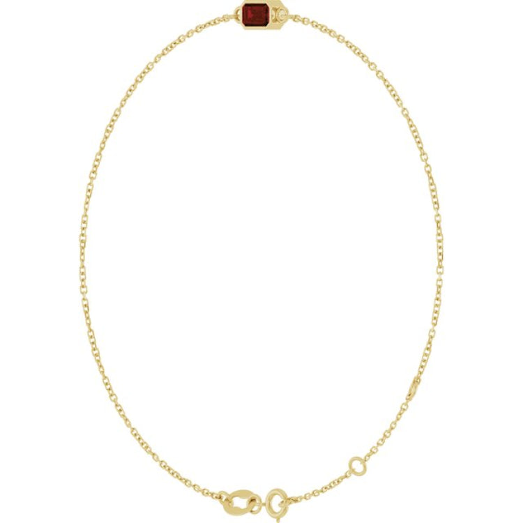 14K Yellow Gold Natural Mozambique Garnet 6 1/2-7 1/2" Bracelet
