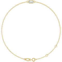 14K Yellow Gold Natural White Sapphire 6 1/2-7 1/2" Bracelet