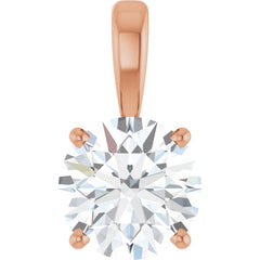 14K Rose Gold 1 1/2 CT Lab-Grown Diamond Pendant