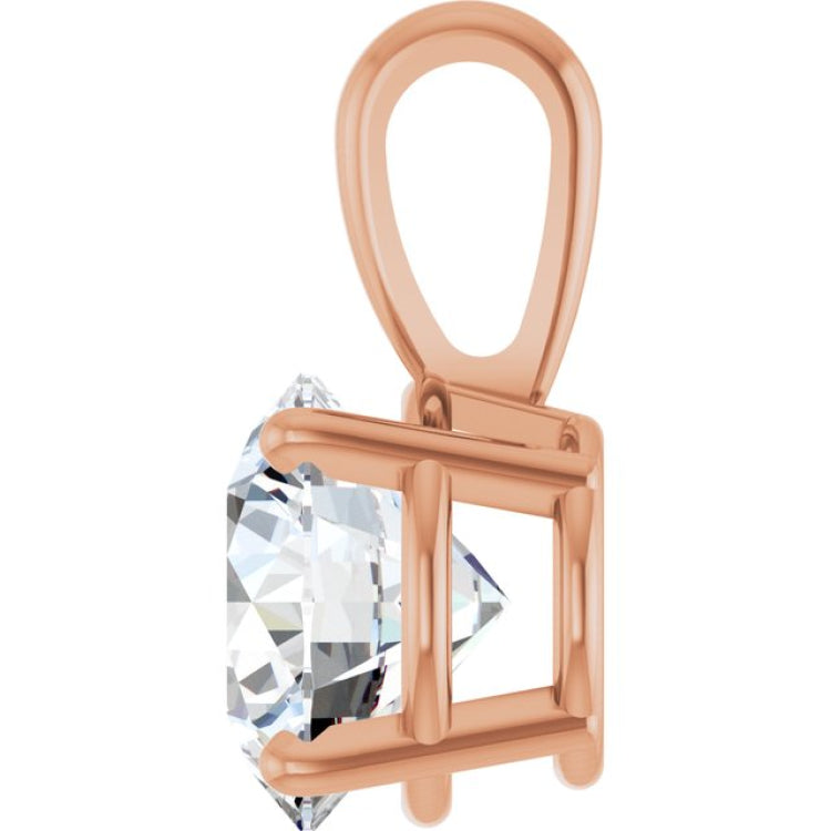 14K Rose Gold 1 1/2 CT Lab-Grown Diamond Pendant