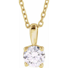14K Yellow Gold 1/2 CT Natural Diamond 18" Necklace