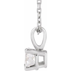 14K White Gold 3/4 CT Natural Diamond 18" Necklace