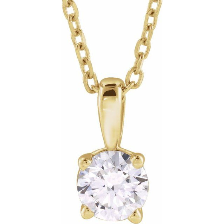 14K Yellow Gold 3/4 CT Natural Diamond 18" Necklace