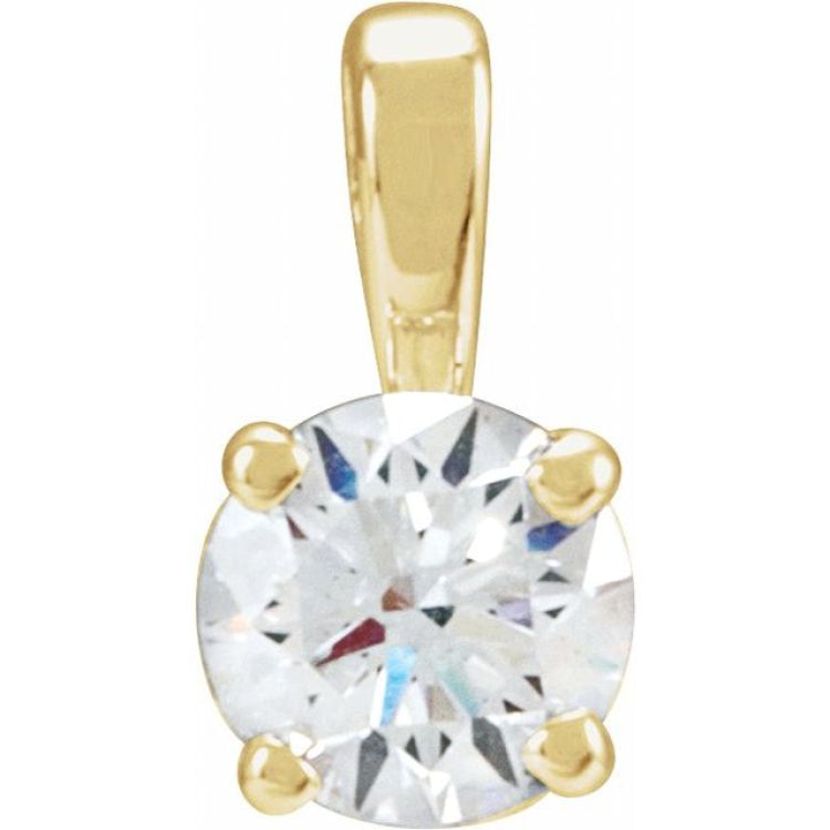 14K Yellow Gold 3/4 CT Lab-Grown Diamond Pendant