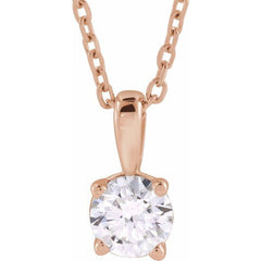 14K Rose Gold 1 1/2 CT Natural Diamond 18" Necklace