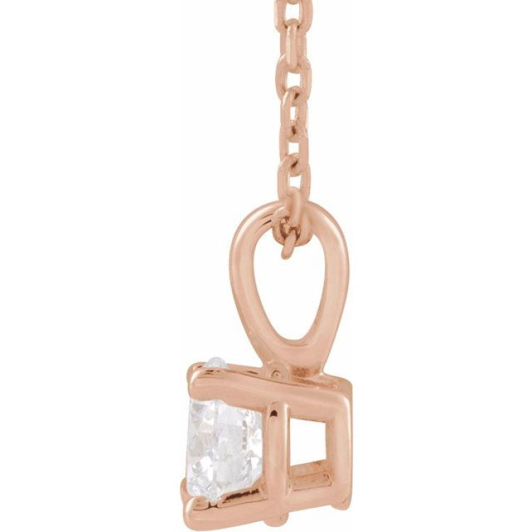 14K Rose Gold 1 1/2 CT Natural Diamond 18" Necklace
