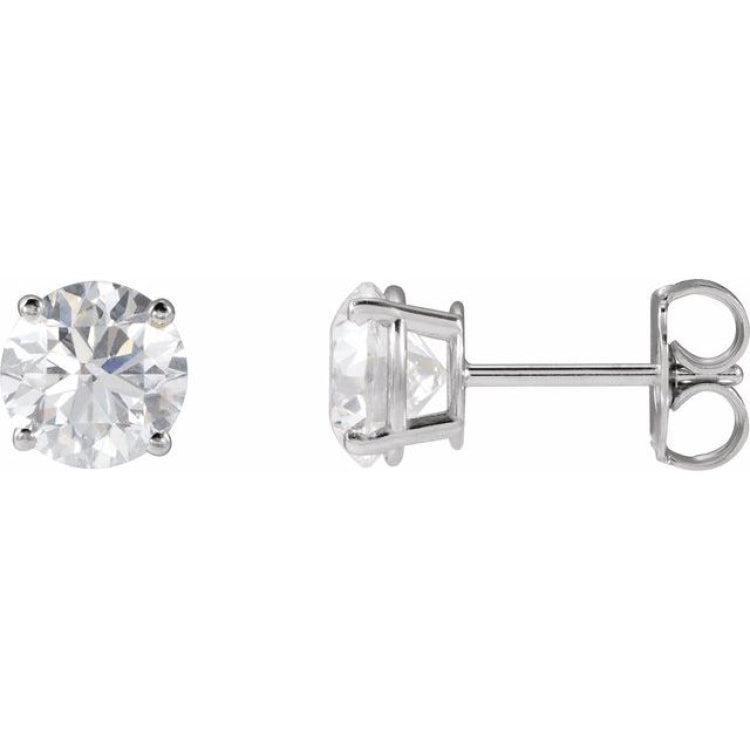14K Rose Gold Natural Blue Zircon Earring