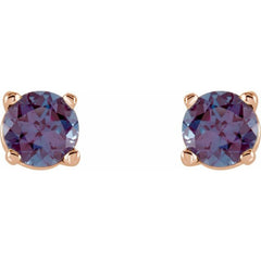 14K Rose Gold Natural Alexandrite Earring