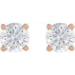 14K Rose Gold 1/4 CT Natural Diamond Earring