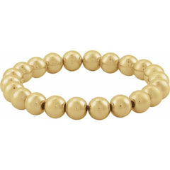 14K Yellow Gold-Filled 8 mm Elastic Bead 6 1/2" Bracelet
